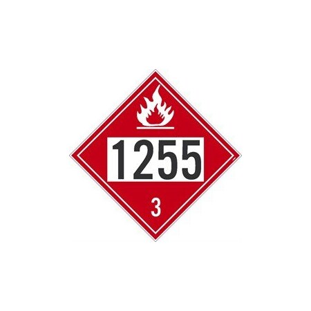 Nmc PLACARD, NAPHTHA, 1255 3,  DL137BPR25